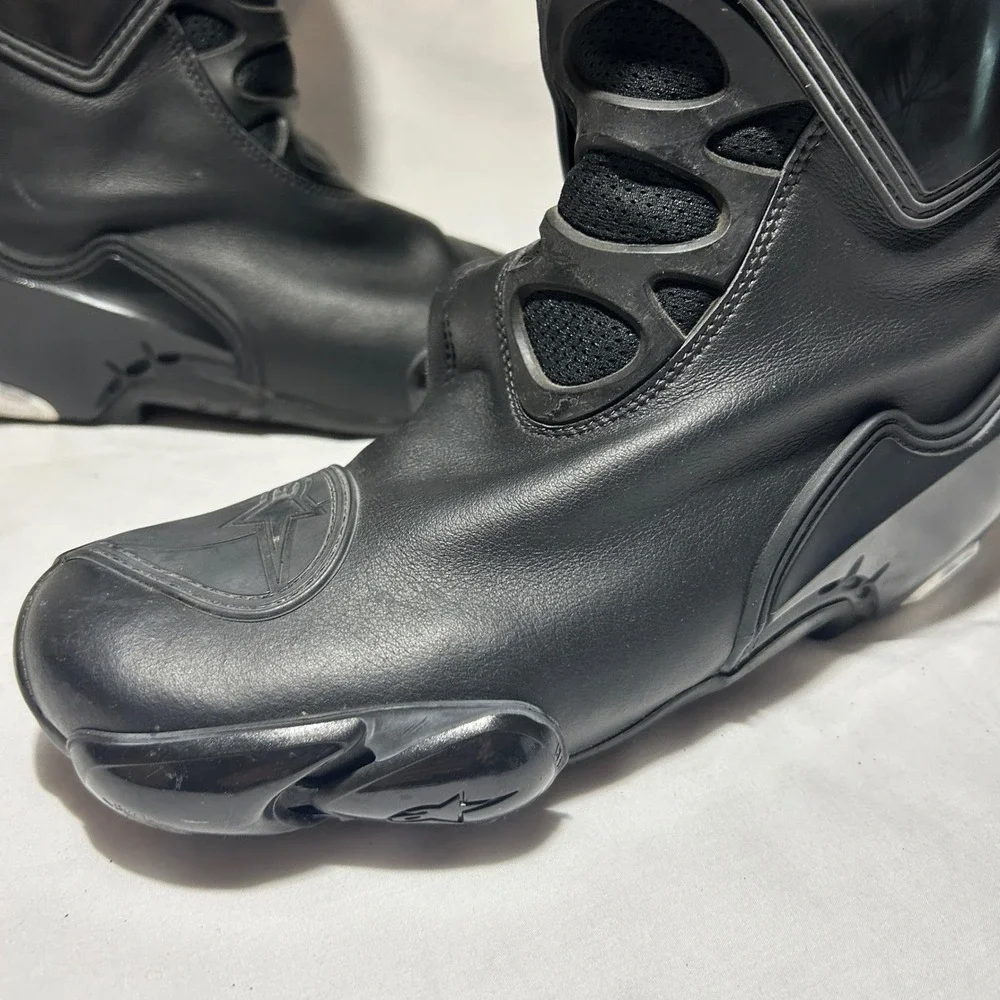Alpinestars Supertech Motorcycle Racing Boots Black White Mens US 9 Euro 43 3082